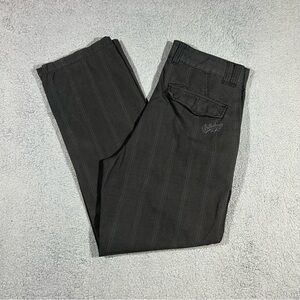 Y2k Billabong Flat Front Black Chino Pants Relaxed Poly-Cotton Men’s 33 #1270